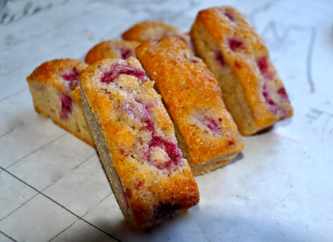6 Raspberry Tea Cakes Financier-Snacking-ZAM ARTISAN CHOCOLATES