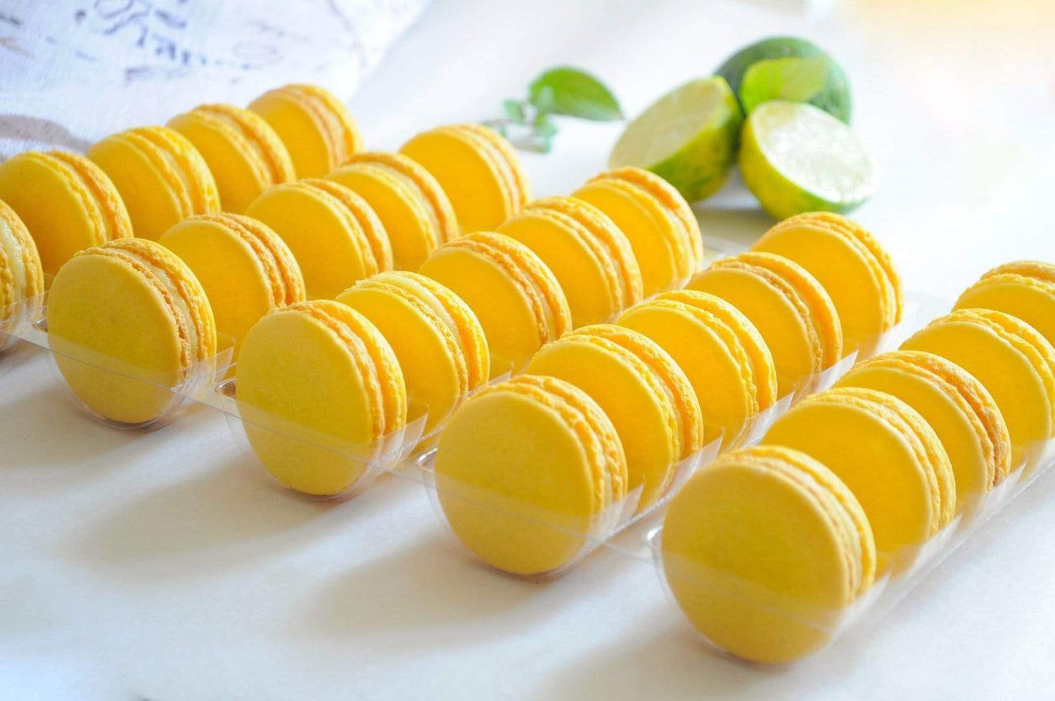French Macarons 25 pieces, Authentic Parisian meringue cookie with lemon filling-Macarons-ZAM ARTISAN CHOCOLATES