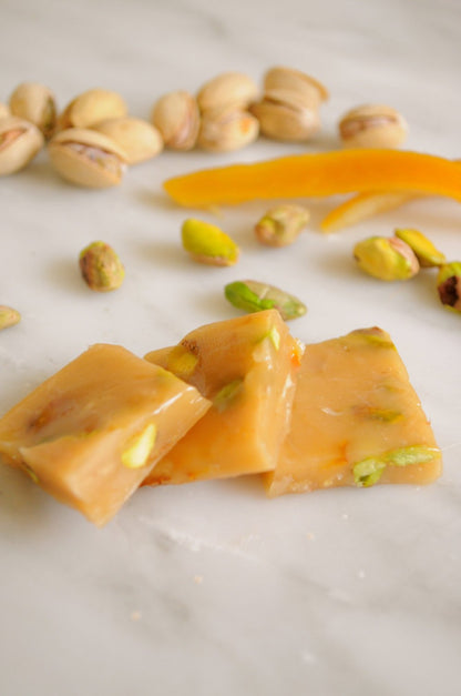 Pistachio Orange-Caramels-ZAM ARTISAN CHOCOLATES